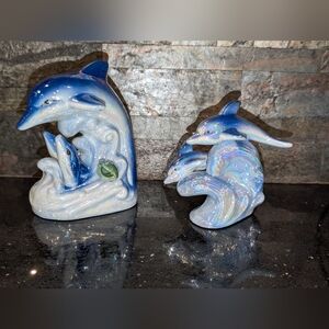 Ceramic Dolphins Set Of Two